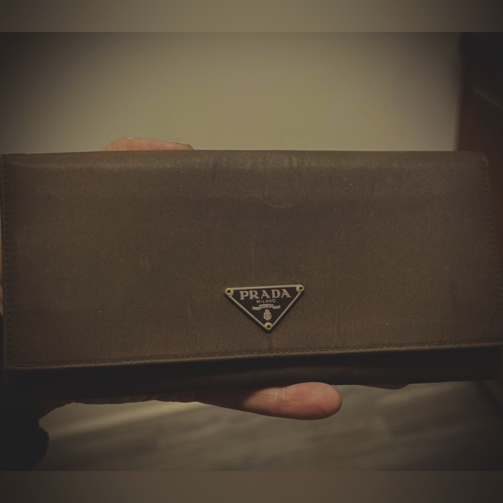 Brown Prada Nylon Wallet